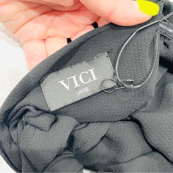 NWOT VICI Dolled Up Wide Leg Open Back Cut Out Strapless Black Jumpsuit - Picture 6 of 8